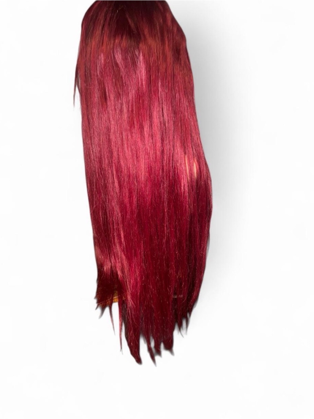 #NWOT 100% real human hair dark-rooted mermaid red lace front glueless wig - Picture 4 of 7